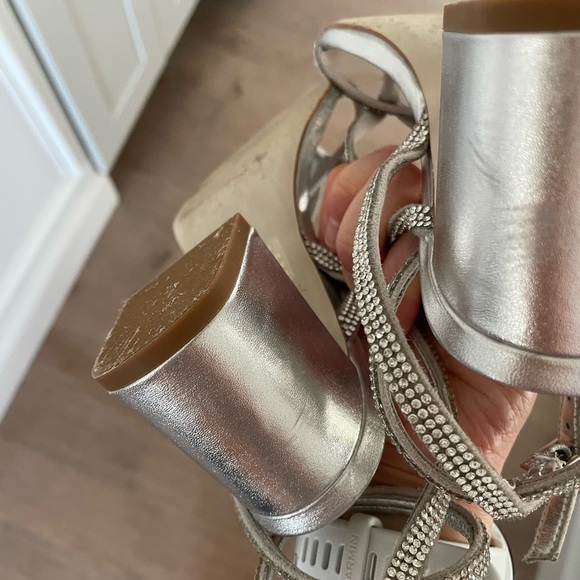 Alaina-r Silver Steve Madden Rhinestone Heels - Picture 5 of 13